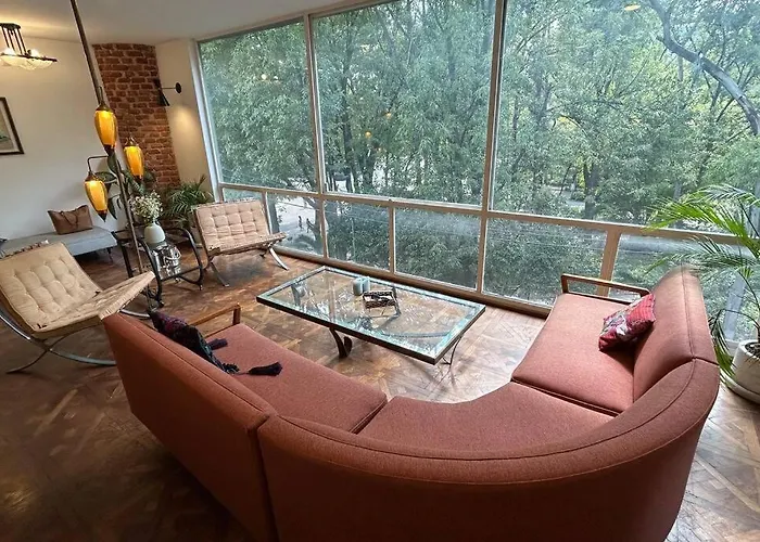 Deco House With Park View Rooftop Mexico City